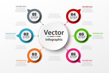 Fototapeta na wymiar Creative concept for infographic with 6 steps. Vector business template for presentation