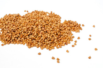 Buckwheat bunch isolated on white background.