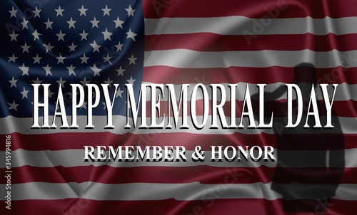 Happy memorial day, background on american flag
