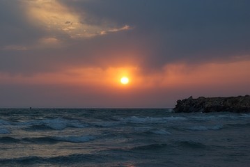 Fototapeta na wymiar Dawn on the background of the sea. Sunrise. Sunset