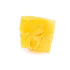 Fresh sliced pineapple isolated on white background. Pineapple chunks close up..