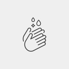 Hand wash flat vector icon. Clean hands flat vector icon