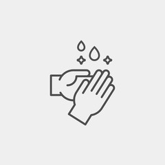 Hand wash flat vector icon. Clean hands flat vector icon
