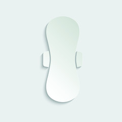 paper Woman pad icon.  feminine sanitary pad icon
