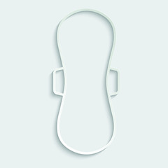 paper Woman pad icon.  feminine sanitary pad icon