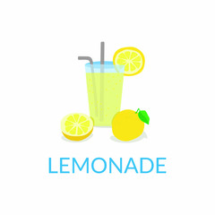 Straight Ecological stainless steel straw in a glass of lemonade. Limon.Trend. Eco-friendliness in everyday life concept.