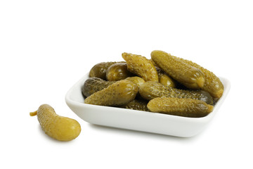 pickled cucumbers isolated