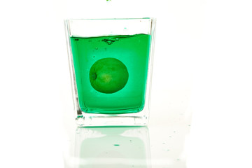 glass of water with lime