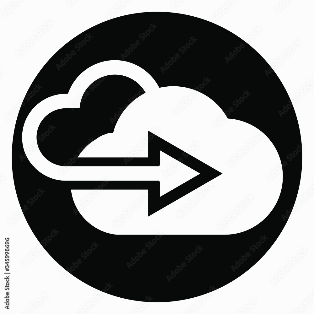 Aufkleber cloud storage icon. upload to server. remote access. information on the remote computer. repository 