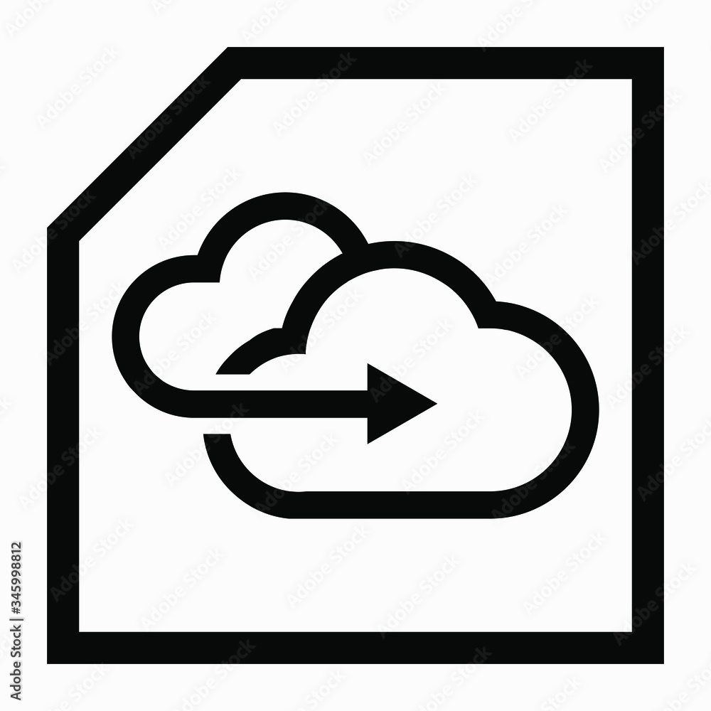 Poster cloud storage icon. upload to server. remote access. information on the remote computer. repository 