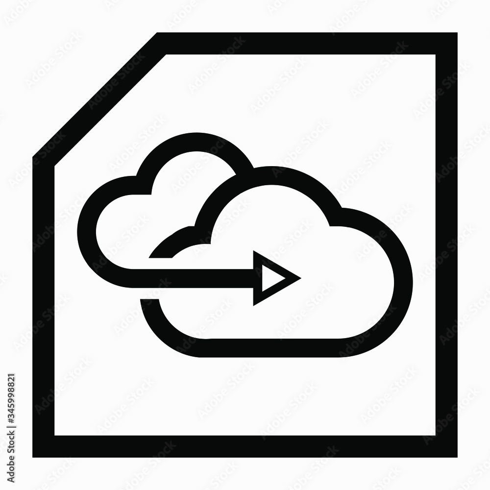 Poster cloud storage icon. upload to server. remote access. information on the remote computer. repository 