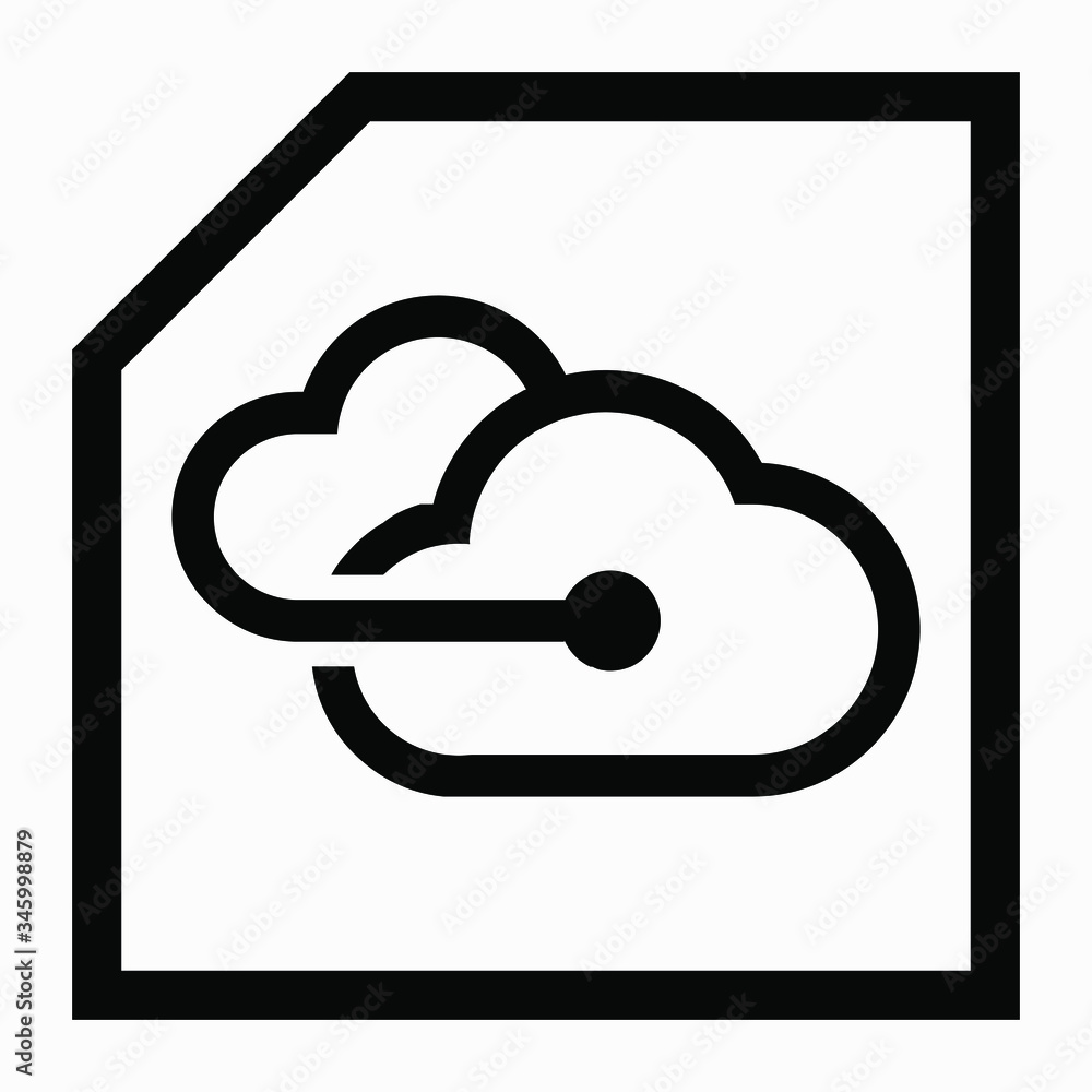 Poster cloud storage icon. upload to server. remote access. information on the remote computer. repository 