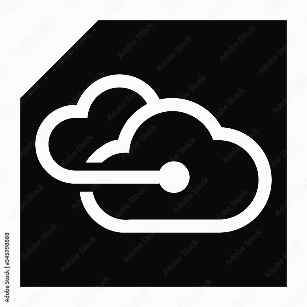 Poster cloud storage icon. upload to server. remote access. information on the remote computer. repository 