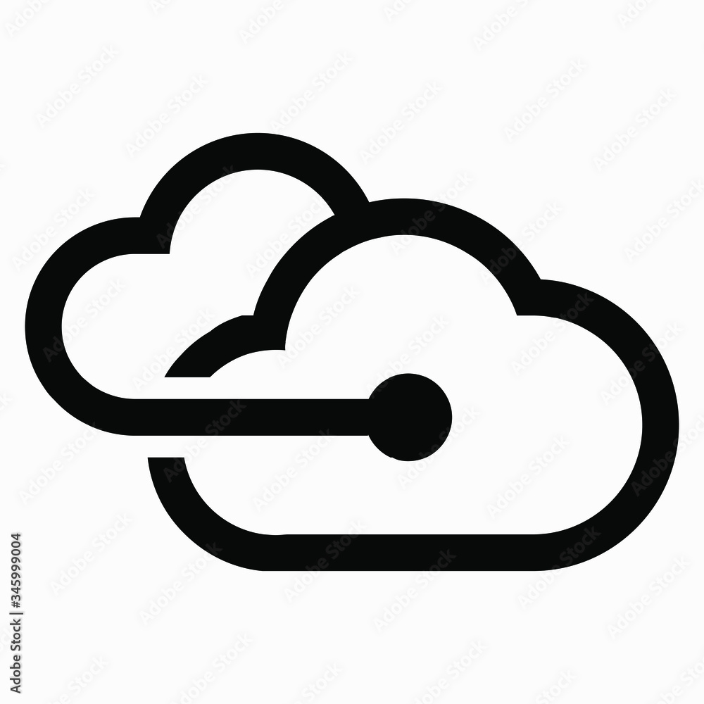 Poster cloud storage icon. upload to server. remote access. information on the remote computer. repository 