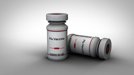 Flu Vaccine - 3D graphic illustration on a white background