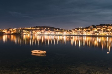 Obraz premium Night photo of Saint Paul's Bay Xemxija Malta 