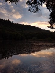 sunset over the river