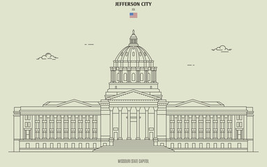 Missouri State capitol in Jefferson City, USA. Landmark icon