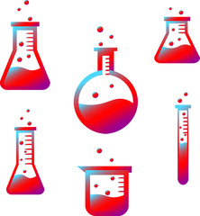Set of vector illustration of laboratory equipment