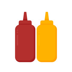 ketchup and mustard bottles