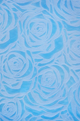 fondo azul grabado con rosas en relieve