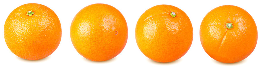 Isolated orange fruits. Collection of whole oranges isolated on white background with clipping path