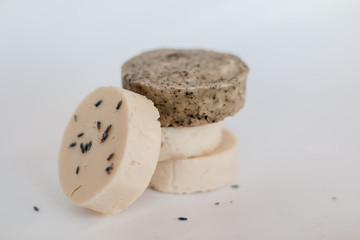 soap bars on white background