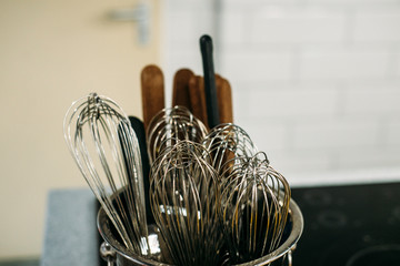 Whisk for whipping in the kitchen