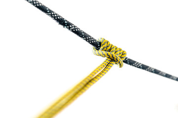 A special knot or hitch called Prusik (prussik). Sliding friction hitch used in rock climbing and...