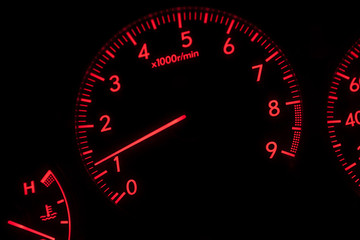 race car tachometer red color racing car