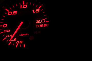 race car red turbocharger pressure racing device