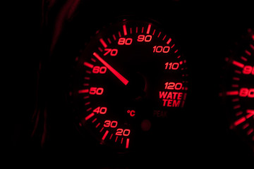 racing car red water temperature racing device