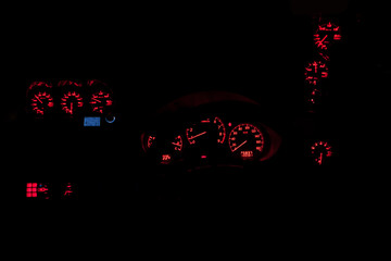 dashboard red racing car