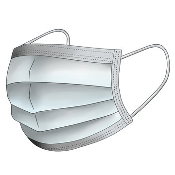 white medical mask isolated on white clip art preview