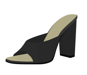 Black woman sandal. vector illustration