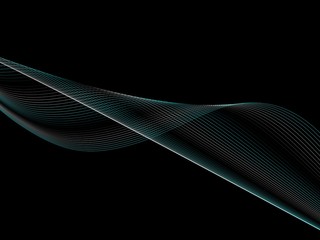 Abstract illustration of horizontal spiral waves in dark background