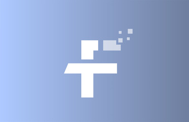 Obraz premium F white blue alphabet letter logo icon for business and company with pastel colour design