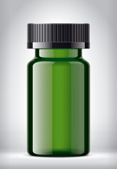 Bottle on background. Glossy surface version. 