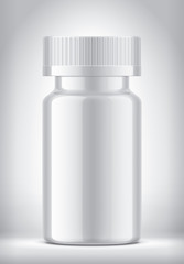 Bottle on background. Glossy surface version. 