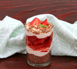 Cheesecake with strawberries