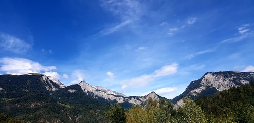 mountains and clouds