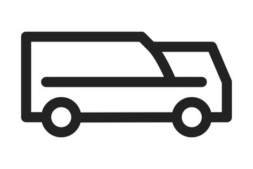 Delivery truck vector icon. Cargo van,logistic symbol. Flat vector sign isolated on white background. Simple vector illustration for graphic and web design.