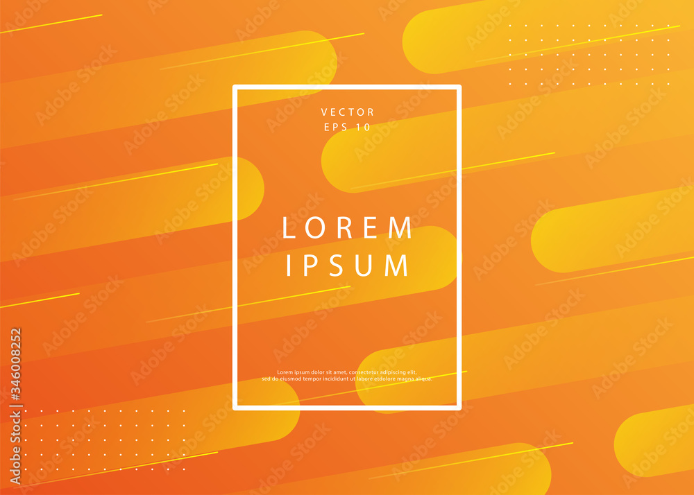 Poster minimal orange geometric background. dynamic shapes composition. lorem ipsum. your text here. abstra