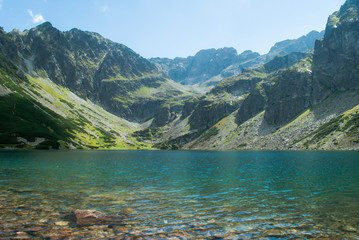 Naklejka na ściany i meble Mountain lake in the Tatras