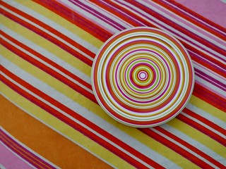 psychedelische Muster in ornage-rot-gelb