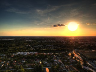 Zachód słońca Łódź 