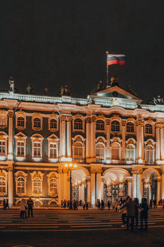 The Hermitage at night.