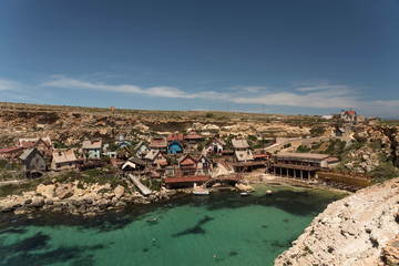 Obraz premium Popeye Village in Anchor Bay Divesite Malta