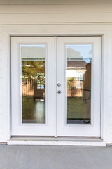 set of double exterior  glass doors