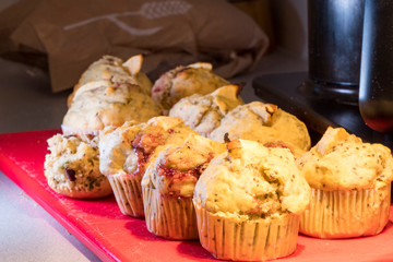Fresh vegan muffins in a cupcake forms